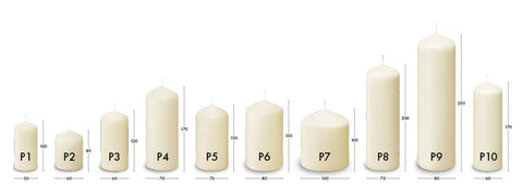 Pillar Candle - Ivory - 200x70mm - 6 Pk