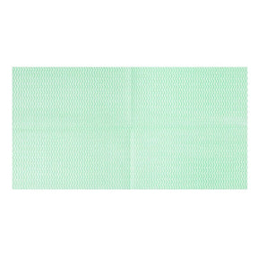 Rectangular green cleaning cloth on a white background