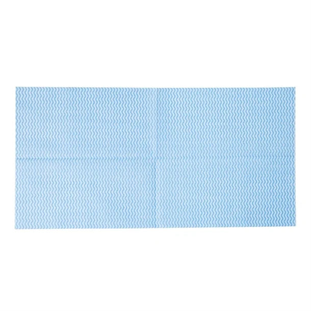 Rectangular blue cleaning cloth on a white background