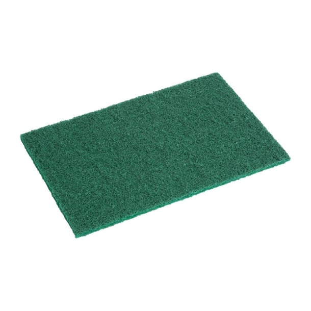 Green scrubber on a white background