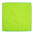 Green microfiber cloth on a white background
