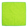 Green microfiber cloth on a white background