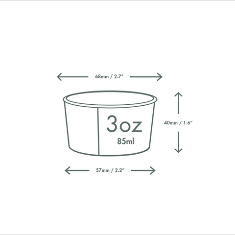 Vegware 3oz ice cream pot 1000pk