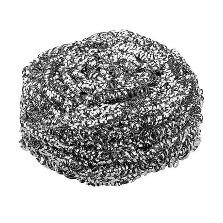 Metallic scrubber ball on a white background