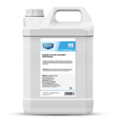 5L container of Kitchen Master floor cleaner on a white background
