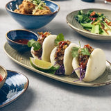 bao buns on terra procelain plates