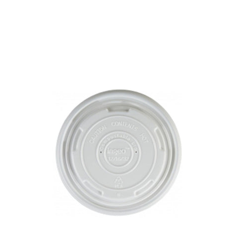 Lid To Fit - White Compostable Soup Container 8oz - 1000 Pack