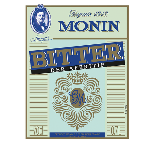 monin bitter syrup bottle label