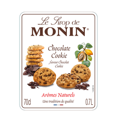 monin chocolate cookie syrup bottle label