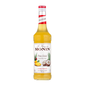 Monin Pina Colada syrup bottle on a white background