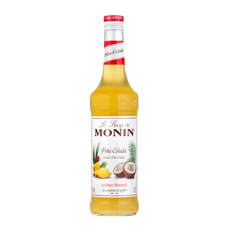 Monin Pina Colada syrup bottle on a white background