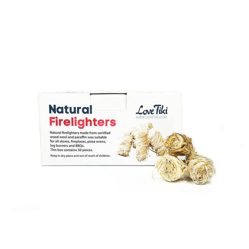Love Tiki Natural Firelighters - 50 Pack