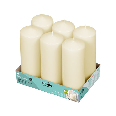 Pillar Candle - Ivory - 200x70mm - 6 Pk