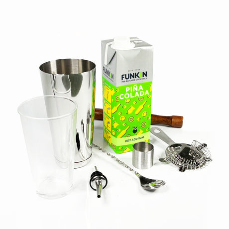 pina coladle funkin drink with cocktail making ingredients