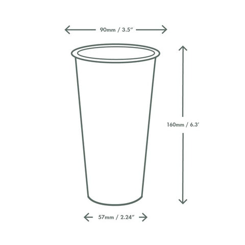 Vegware Black Pint to brim paper cup, UKCA mark, 89-Series - 700pk