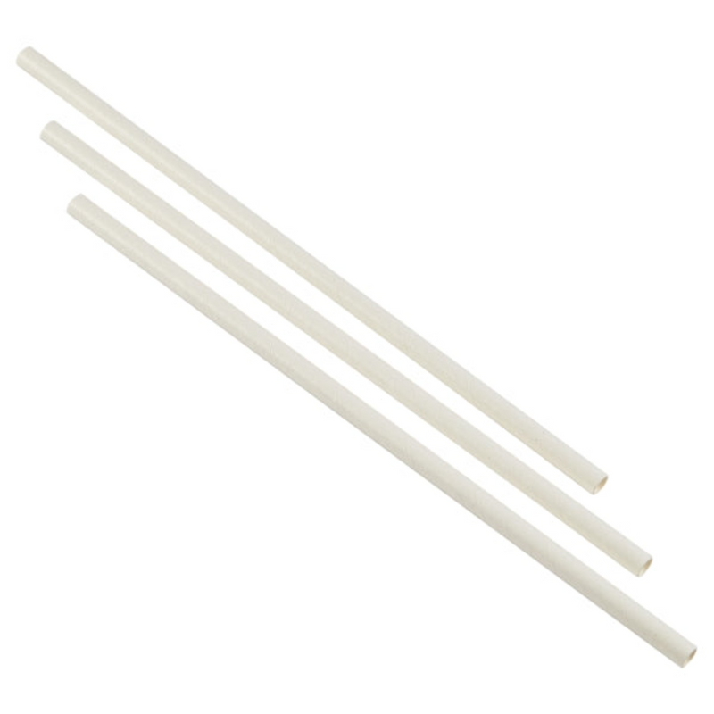 Paper Straws White 20cm (500pcs)- Pack 1