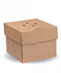 Brown cardboard burger box on a white background