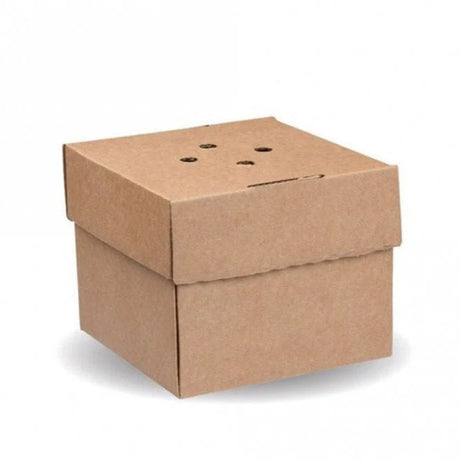 Brown cardboard burger box on a white background