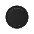 Black compostable lid with Vegware logo on a white background