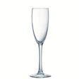 A clear glass flute stemware designed for serving sparkling wines, with a simple and elegant design.