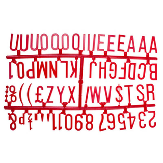 1 1/4 Inch Letter Set - (390 characters) Red