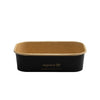 Black and beige rectangular container with 'Vegware' branding on a white background