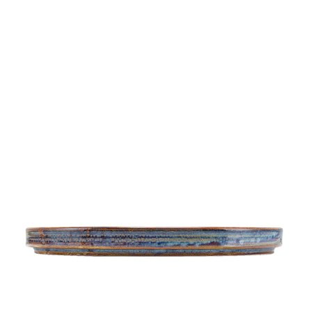 aqua blue terra procelain low presentation plate