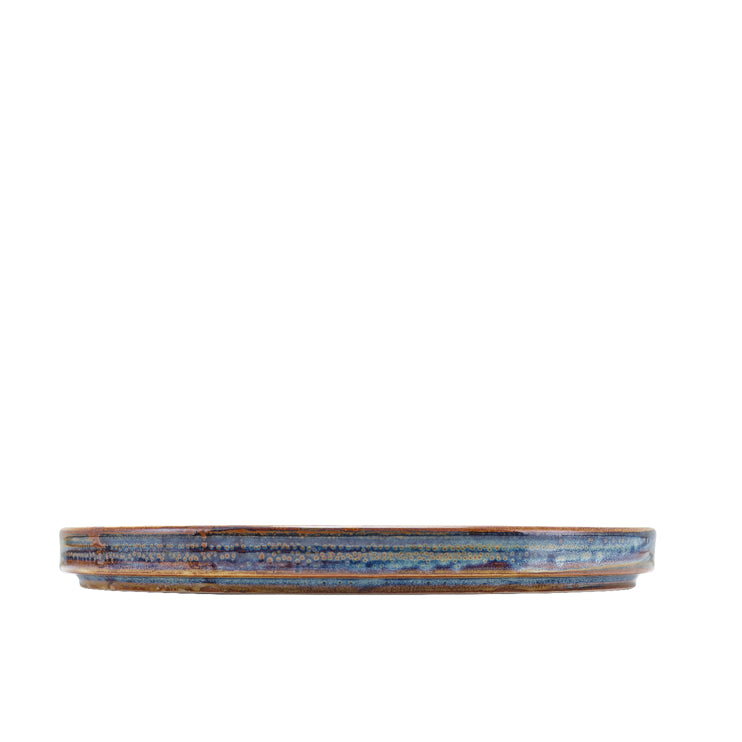 aqua blue terra procelain low presentation plate