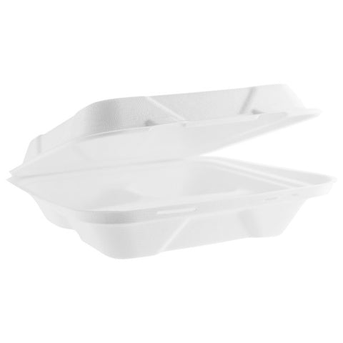 Vegware 9" Bagasse Box 3 Compartment 200Pk