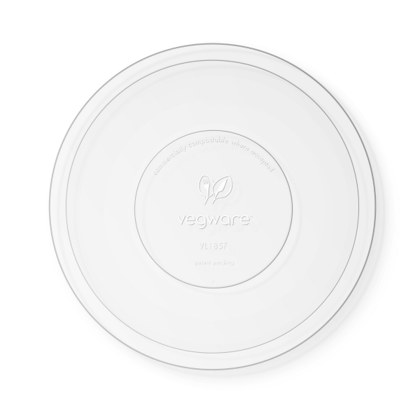 Vegware 185-Series PLA Flat  Lid To Fit Paper Bowl