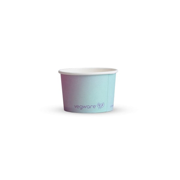 Green ice cream container on a light gray background