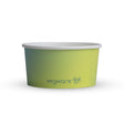 Green paper bowl with white rim on a white background, featuring the Vegware logo.