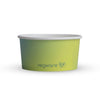 Green paper bowl with white rim on a white background, featuring the Vegware logo.