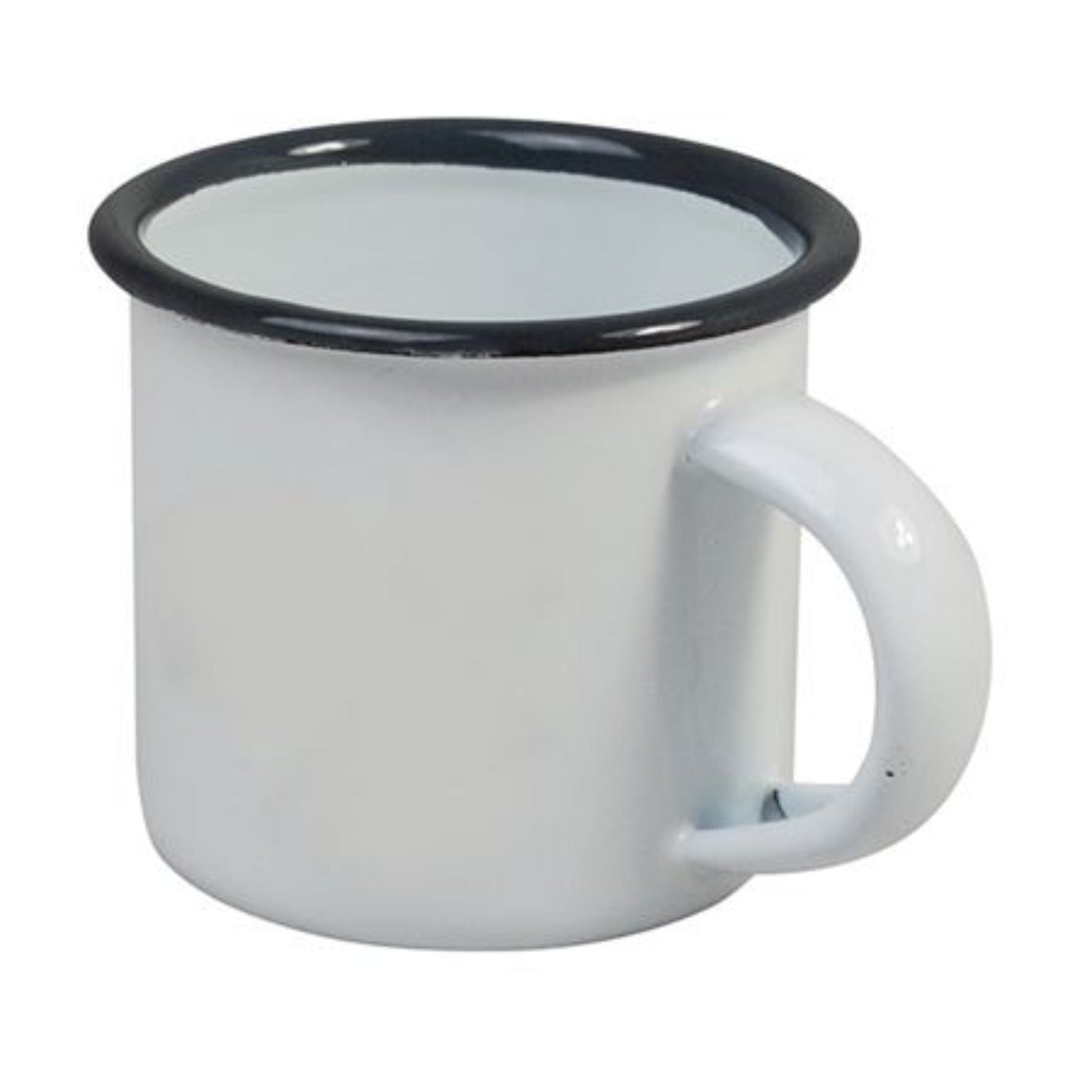 enamel-espresso-cup-white-with-black-rim-10cl/3.5oz 