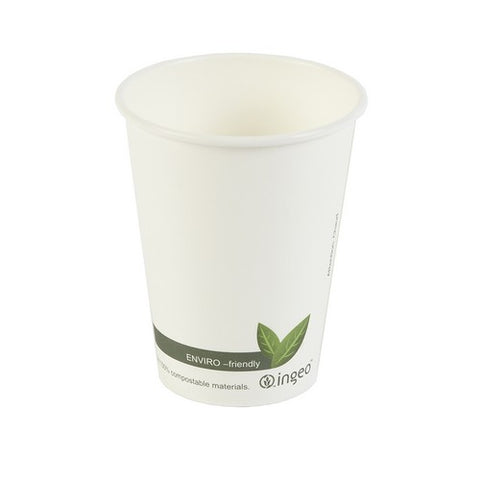 16oz Compostable Single Wall Coffee Cup White 1000pk