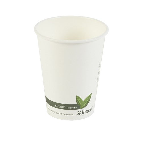 Compostable Single Wall Coffee Cup White 12oz 1000pk