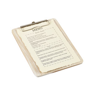 White Wash Wooden Menu Clipboard A5 18.5x24.5x0.6cm