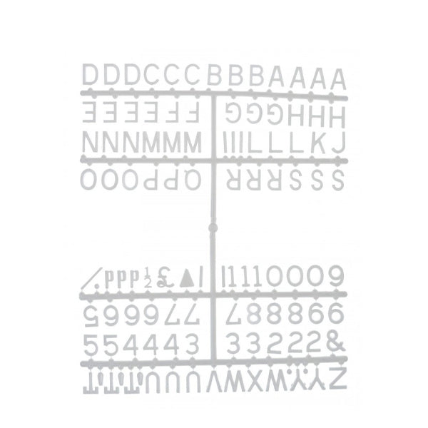 ½ Letter Set  PK6 White