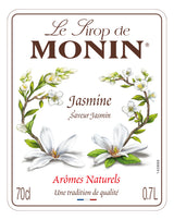label for a monin syrup jasmine bottle