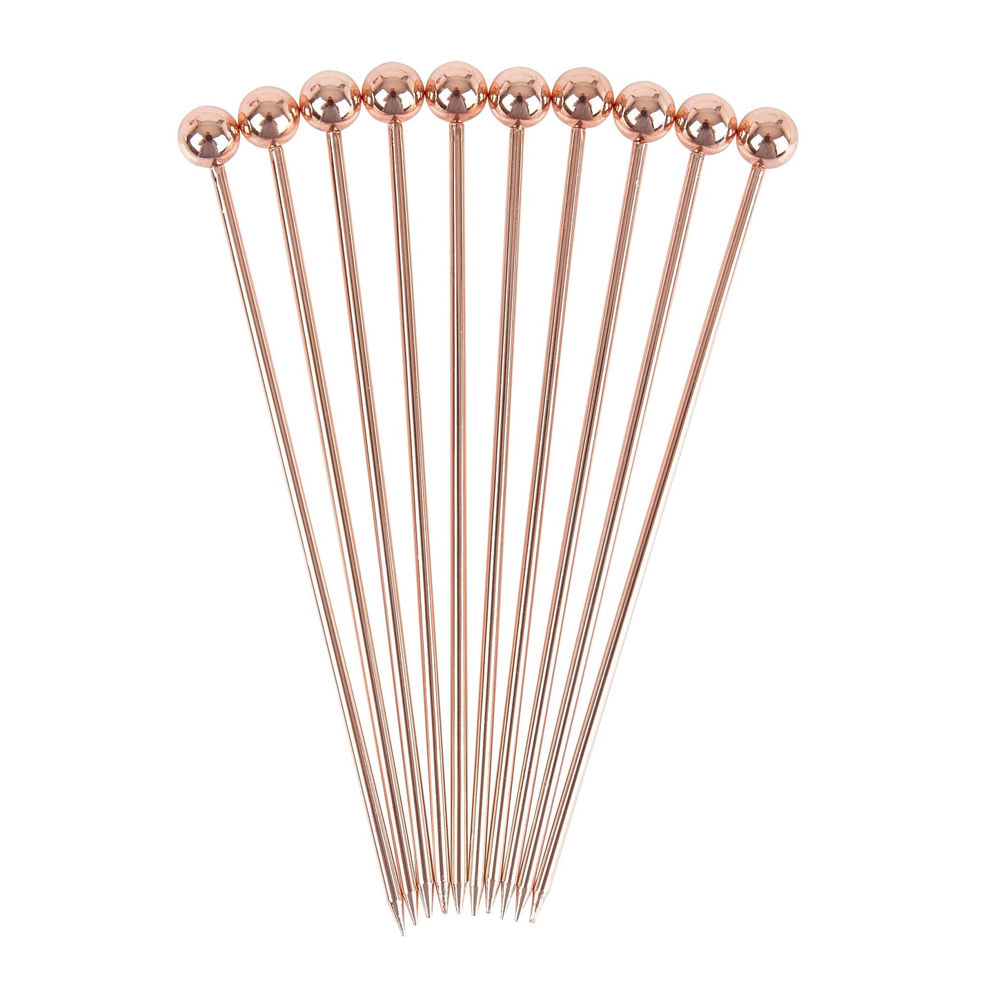Copper Plated Ball Cocktail Garnish Picks 10 pack