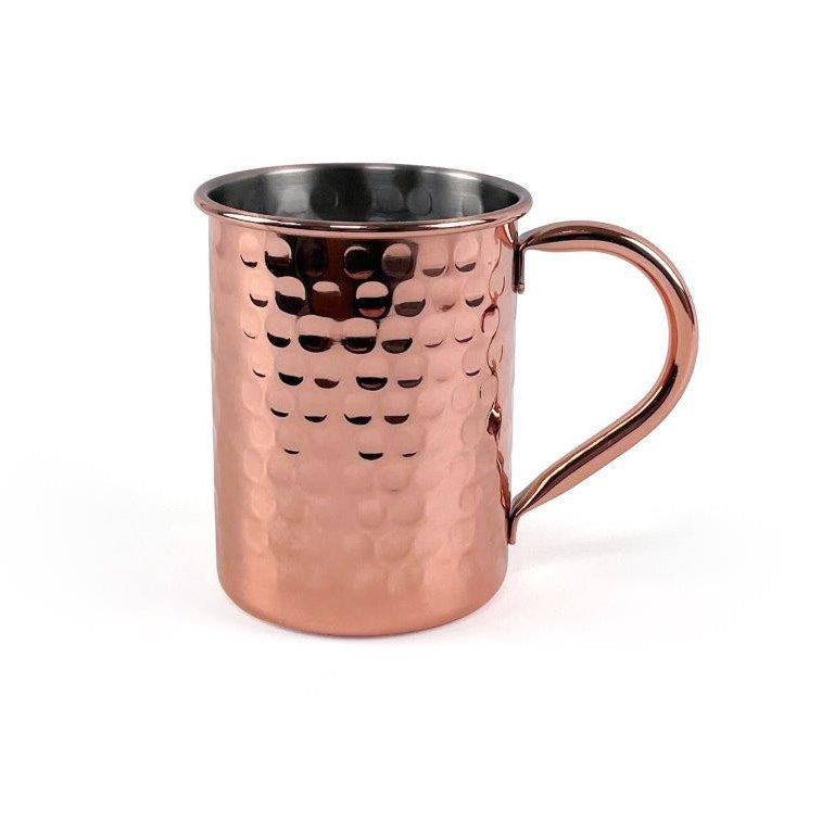 copper plated hammered mug 400ml