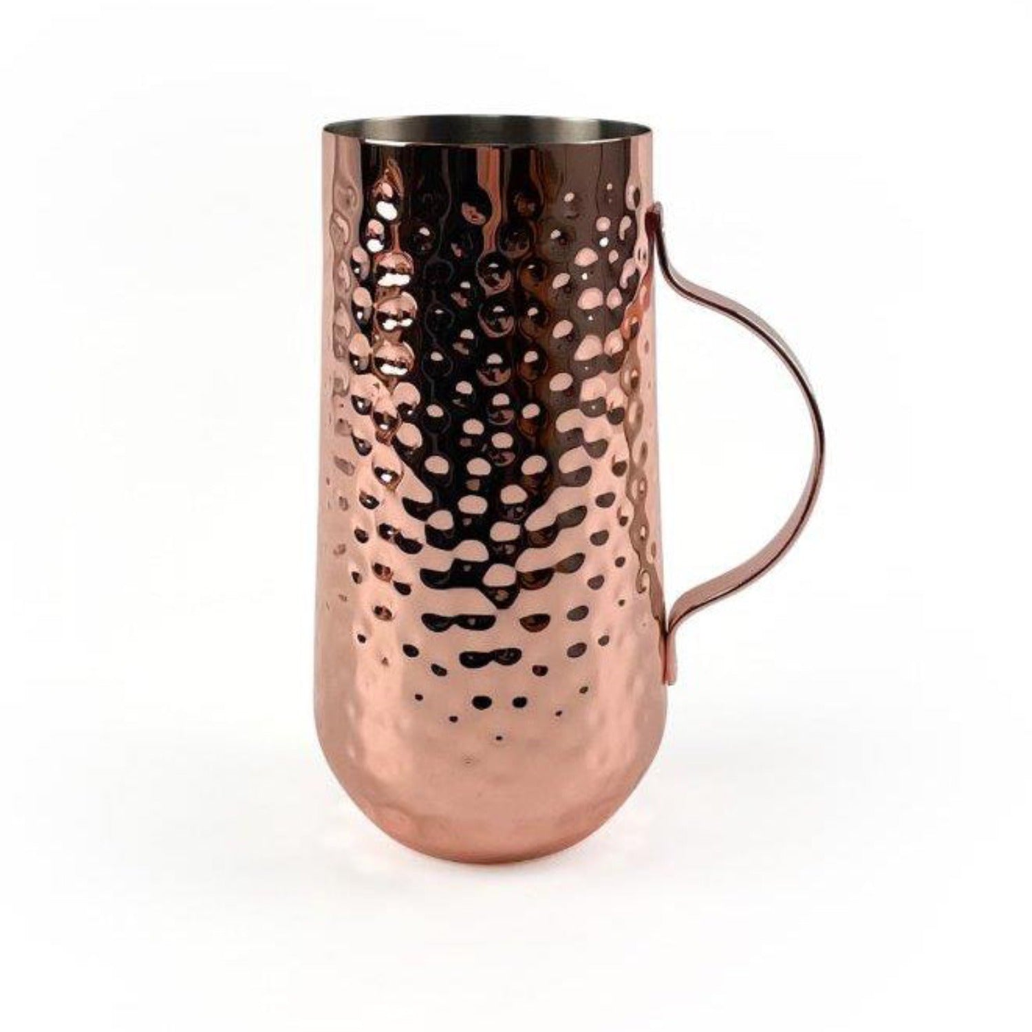Copper plated tall hammered mug 450ml