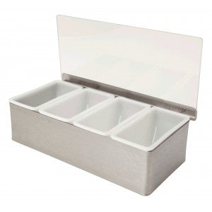 Stainless Steel Condiment Holder 4 Compartments x 1 Pint