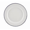 Enamel Wide Rim Plate White & Blue 20cm- Pack 1