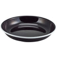 Enamel Rice/Pasta Plate Black with White Rim 20cm