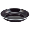 Enamel Rice/Pasta Plate Black with White Rim 20cm