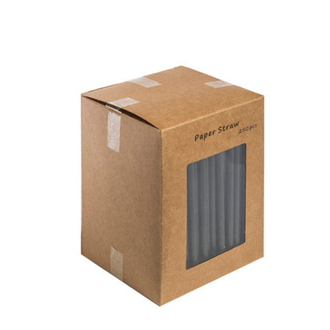 5.5" Black Paper Straw 250pk