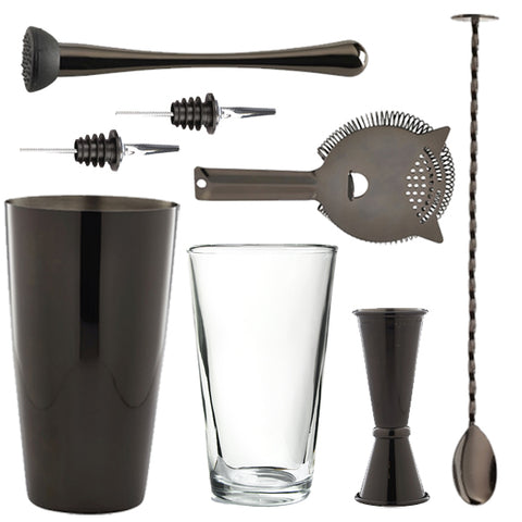 8 Piece Gun Metal Cocktail Set