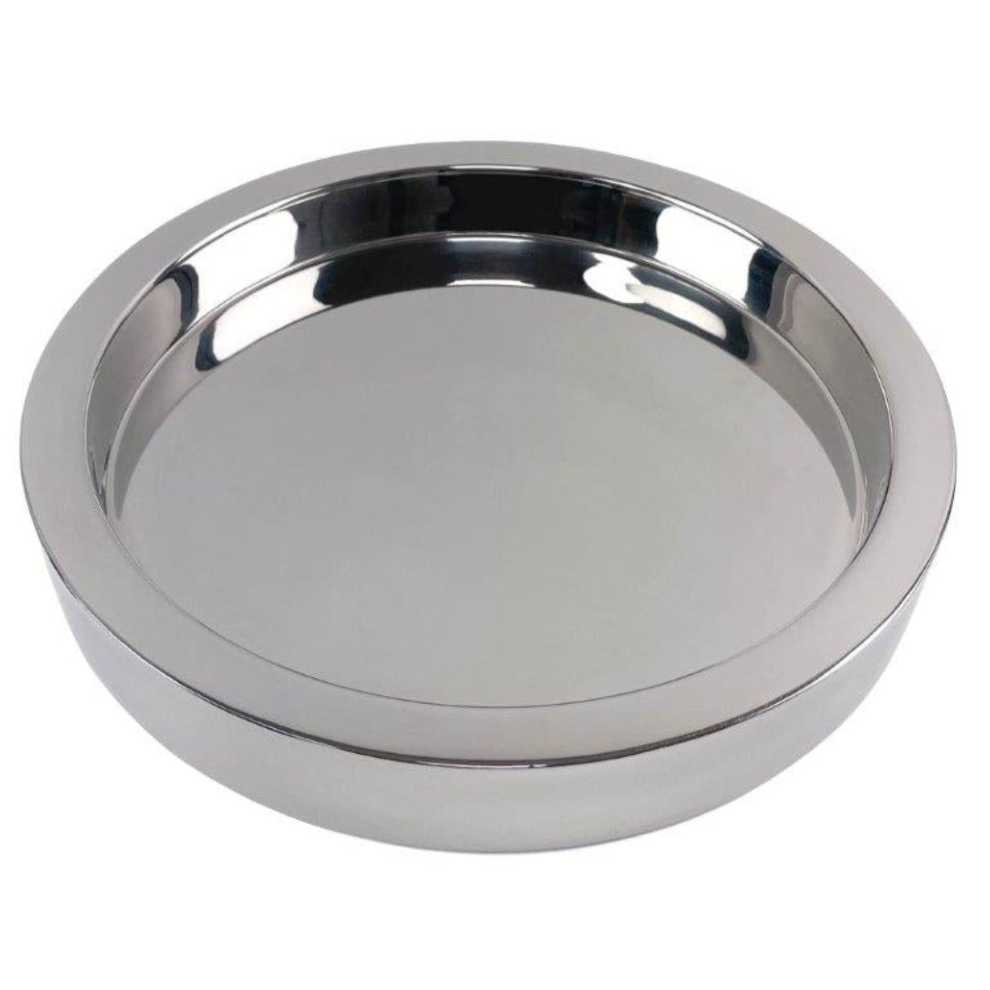 14" highly polished double walled tray