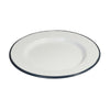 Enamel Deep Round Plate with Grey Rim 22.5CM